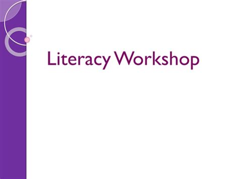 Literacy Workshop For Parents Teaching Resources