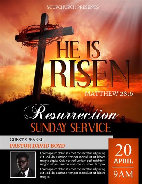 He Is Risen Flyer Easter Poster Event Flyer Templates Easter Poster