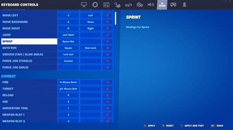 Keyboard Settings Fortnite Screenshot Gamingcfg