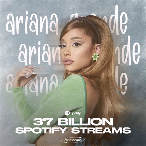 ariana charts on twitter ariana grande has now surpassed 37 billion streams on spotify across