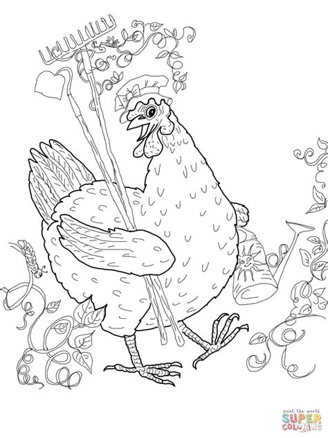 This red color by number coloring page is the most beautiful among all color by number coloring sheets. Little Red Hen coloring page | Free Printable Coloring Pages