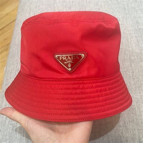 Prada Accessories Red Prada Renylon Bucket Hat Poshmark