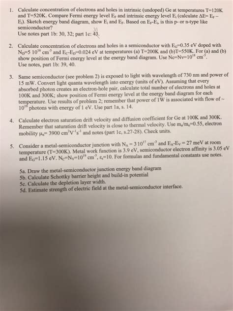 It can be written as. Solved: Calculate Concentration Of Electrons And Holes In ...