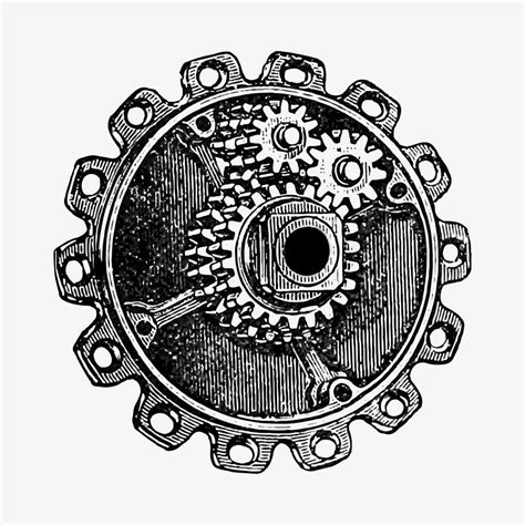 Gear cog in vintage style - Download Free Vectors, Clipart Graphics