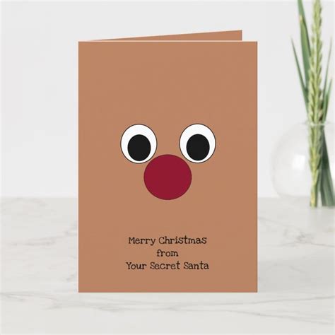 Cute Secret Santa Christmas Card Zazzle Santa Christmas Cards