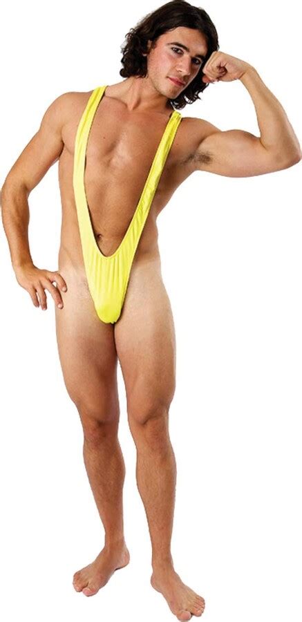 Orion Costumes Men S Yellow Borat Mankini Thong Swimsuit Novelty Stag