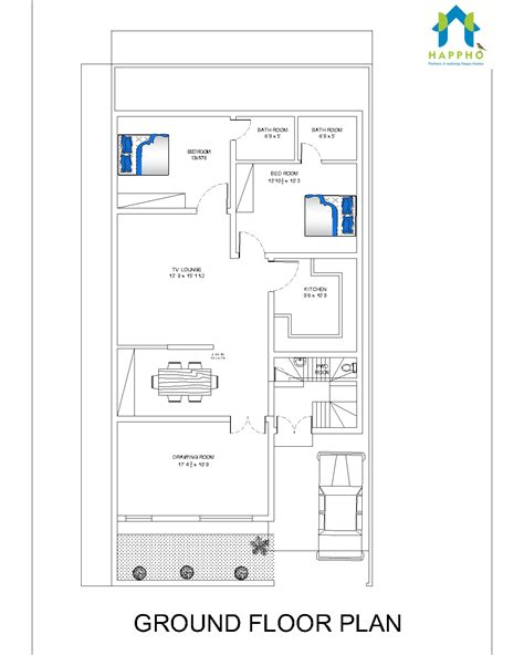 30x60 Modern House Plan Design 2bhk Plan 067 Happho