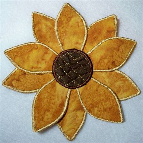 Freestanding Applique Sunflower And Free Embroidery Design Flower