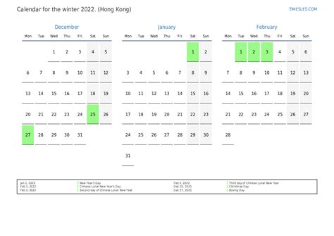 Calendar For 2022 With Holidays In Hong Kong Print And Download Calendar