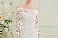 wedding dress lace knee length dresses shoulder off sheath column add house jjshouse