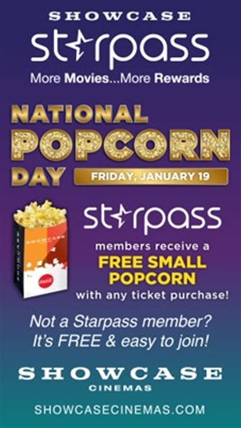 SHOWCASE CINEMAS CELEBRATES NATIONAL POPCORN DAY WITH FREE POPCORN