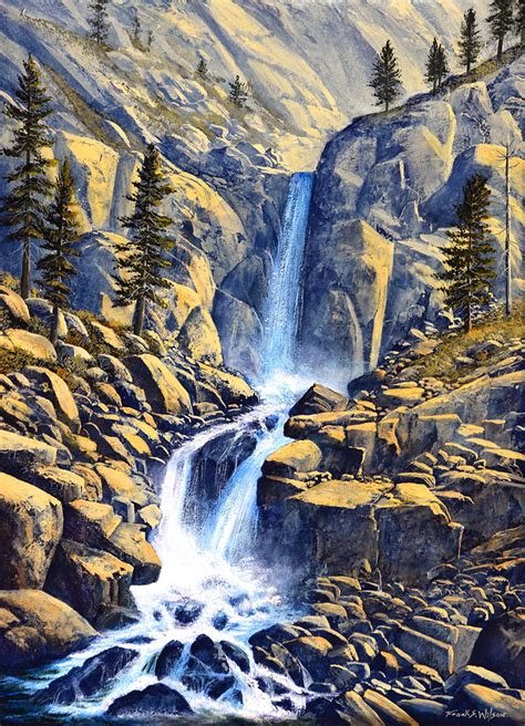Wilderness Waterfall Painting By Frank Wilson Fine Art America