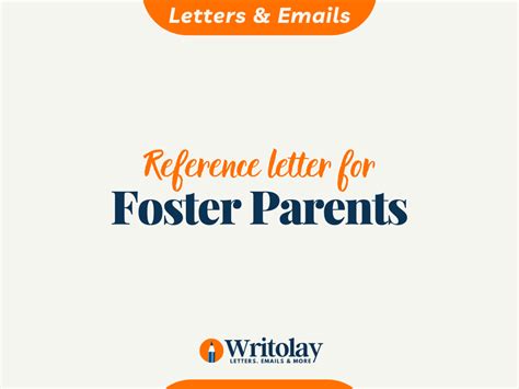 Letter Of Reference For Foster Parents Sample Template