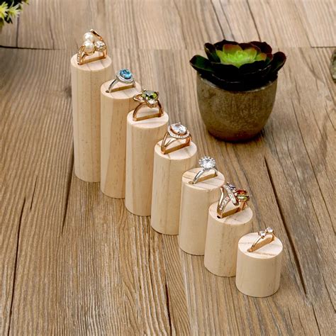 Buy Lot Of 7 Wood Ring Display Holder Wood Jewelry