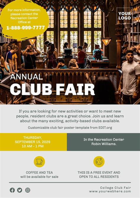 Editable Club Fair Poster Designs