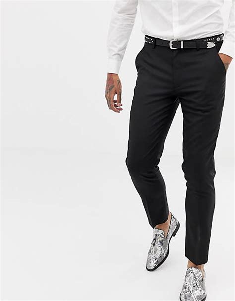 Asos Design Skinny Tuxedo Suit Pants In Black Asos