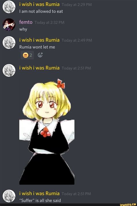 I Wish I Was Rumia Lam Not Allowed To Eat M Iwish I Was Rumia