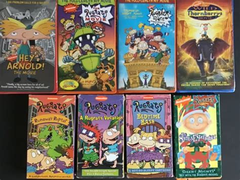 Nickelodeon Vhs Lot Of 8 Rugrats Thornberrys Arnold 1997 Picclick
