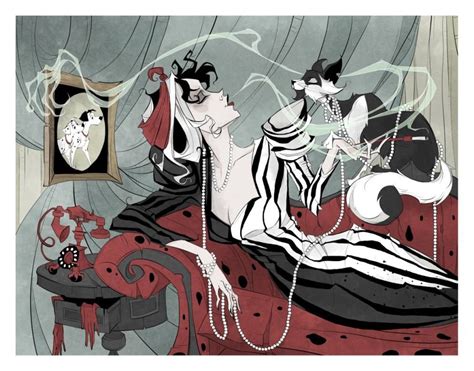 Cruella De Vil Deville 101 Dalmatians Cat Fan Art Etsy Uk