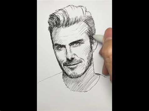 Drawing David Beckham With A Pen Youtube