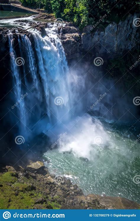 Snoqualmie Falls Famous Waterfall In Washington Usa Stock Image