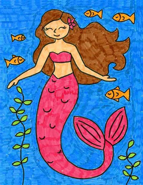 Love drawing but run out of cool ideas to draw when you are bored? How to Draw a Mermaid · Art Projects for Kids