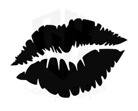 Instant Download Kissing Lips Stencil Format Svg Cut File Etsy