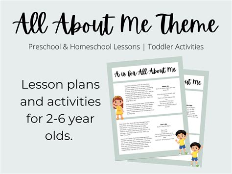 All About Me Theme Preschool Curriculum Printable Homeschool Etsy