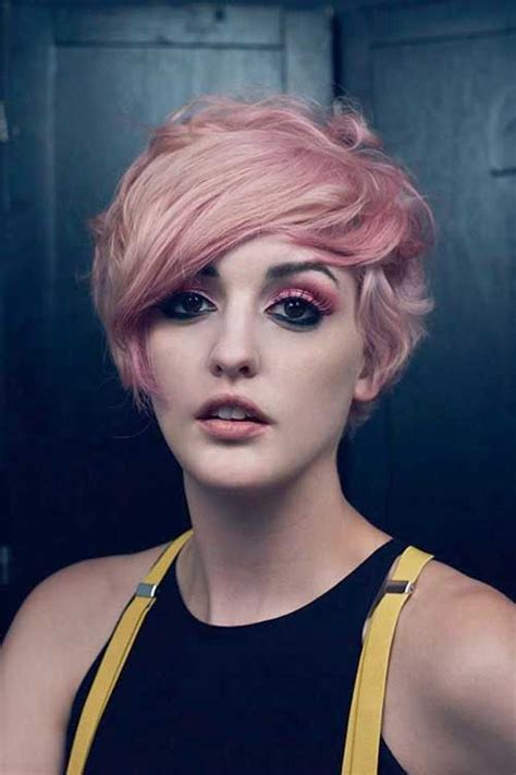 A new take on the pixie bob look, this cut plays really well with naturally kinky curly hair. 15 Pixie Cuts Pink | Pixie Cut 2015