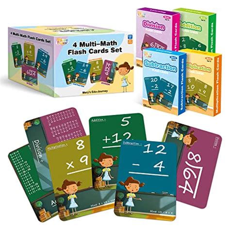 Springflower Multi Math Flash Cards Set Of 4 Math Flash Cards Addition