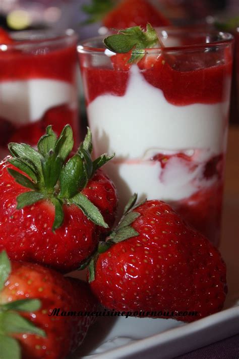 Verrine fromage blanc et coulis de fraises hummmm