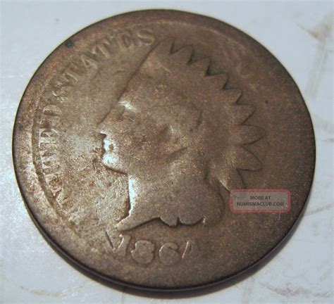 1864 No L Indian Head Cent Coin One Penny 322f