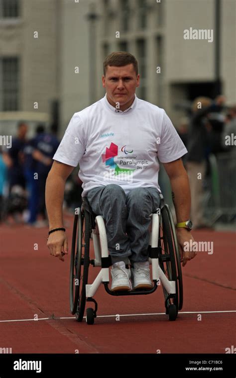 David Weir Wheelchair Athlete International Paralympic Day In Trafalgar Square To Promote The