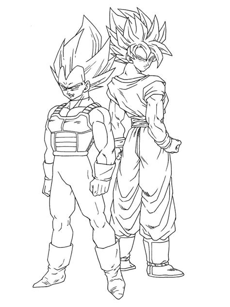 Vegeta And Goku Coloring Page Download Print Or Color Online For Free