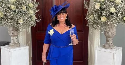 coleen nolan is the perfect mother of the groom in blue outfit at son shane s wedding ok magazine