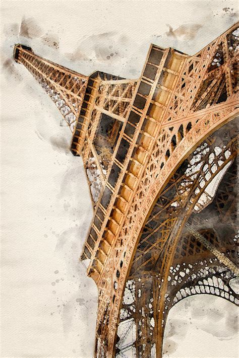 Eiffel Tower Watercolor Digital Art By Luis Ga Lugamor