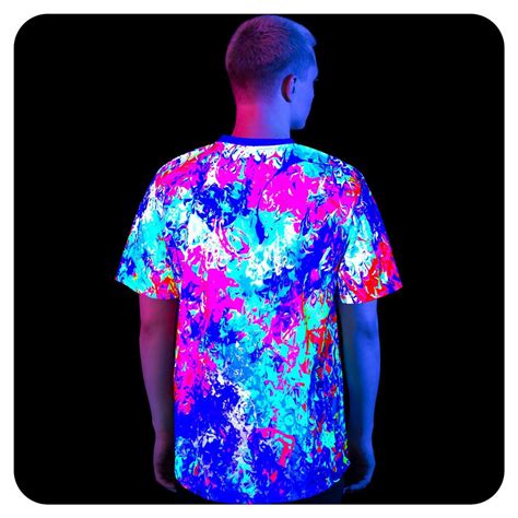 Neon Art Rave T Shirt Glow In Uv Fluorescent Moka Creation