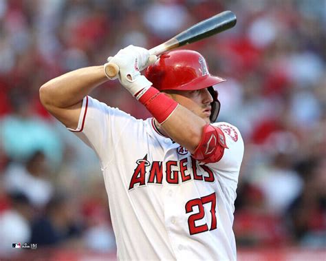 Mike Trout Intensity Los Angeles Angels Batting Close Up 16x20 Mlb Poster Print Ebay