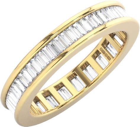 155ct Channel Set Baguette Cut Diamond Full Eternity Ring In 18k