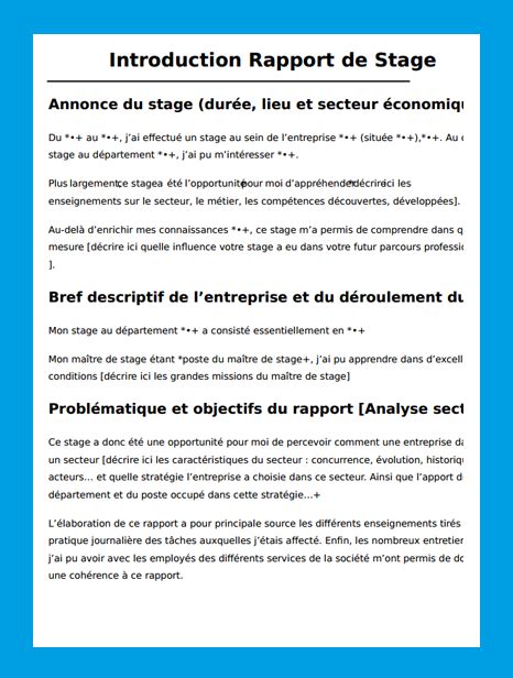 Rapport De Stage Exemples Méthodes Plans Gratuits Comment Faire