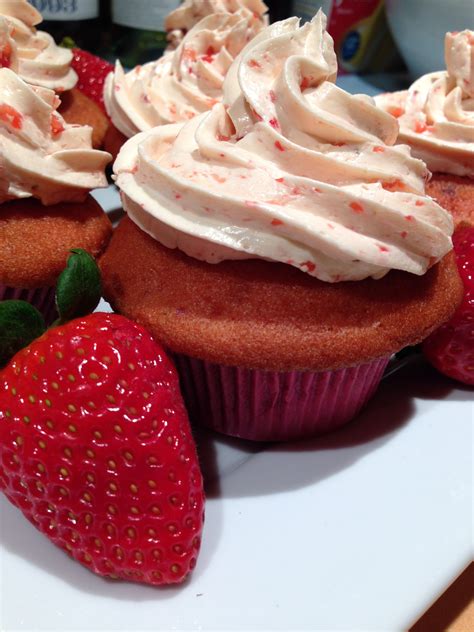 Strawberry Cupcake Recipe With Buttercream Meringue Frosting Sweetie Pie And Cupcakes