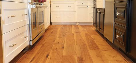 Wider planks can gap more significantly in dry weather, or swell and cup more noticeably in very unfinished flooring typically comes in a few standard widths which we keep in stock daily. Wide Plank Hickory Flooring | Hickory Pecan by Sawyer Mason
