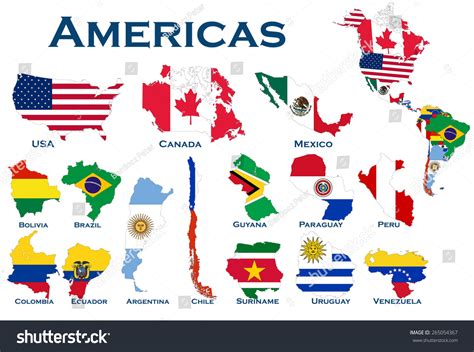 Flags Collection North And Central America Vector Art