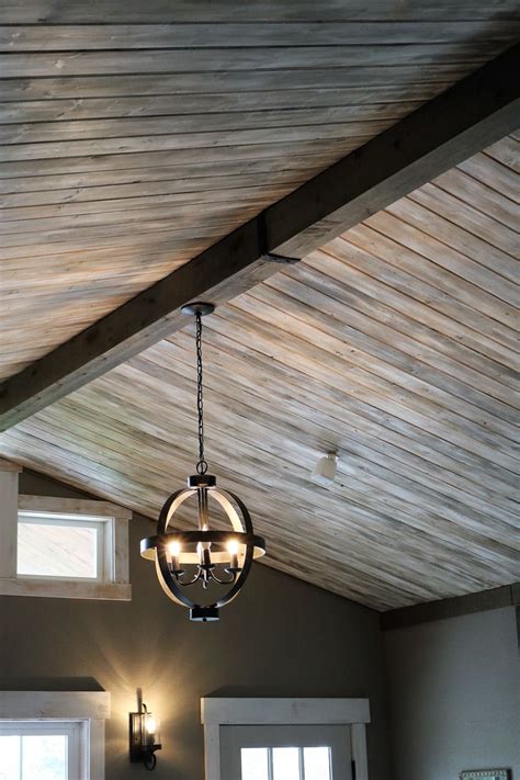 0:01 1x6 pine for finished ceilings 0:01 pre finished tongue groove 0:01 home construction improvement Tongue and Groove Pine with distressed paint technique ...