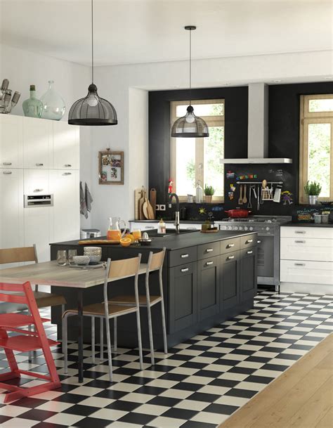 La cuisine noire et blanche plus contemporaine que jamais ...