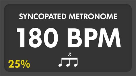 180 Bpm Syncopated Metronome 8th Triplets 25 Youtube