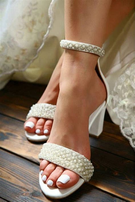 Bridal Block Heel Wedding Strappy Sandals Bridal Sandals For Etsy