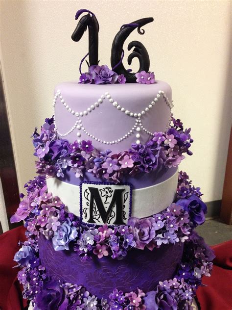 Maybe you would like to learn more about one of these? Sweet 16 Birthday Cake Gumpaste Flowers Ri And Fondant ...
