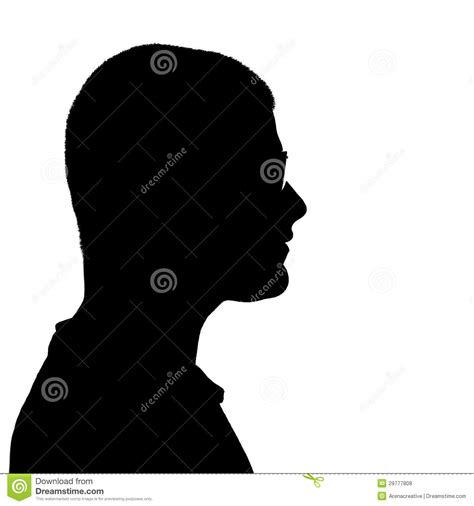 Man Side Profile Human Head Silhouettes Isolated Vector Illustration