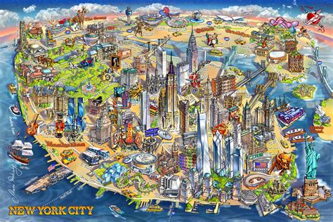 City Map Illustration Illustrated Maps By Rabinky Art Llc
